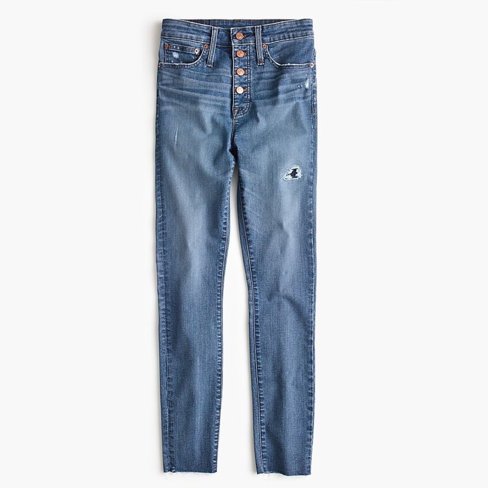 J.Crew Petite curvy toothpick jean w/ button fly